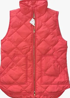 J.CREW NEW Lightweight Quilted Down Excursion Vest Bohemian Red NWT XXS • $19.99