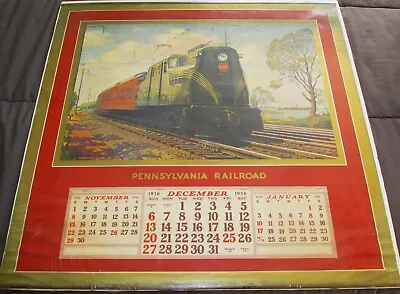 1936 PRR Pennsylvania Railroad Calendar W  GG1 Locomotive By Griff Teller • £149.60