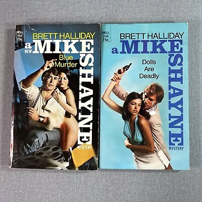 Brett Halliday Lot Of 2 Mike Shayne Paperbacks Mystery Pulp Fiction Blue Dolls • $6.48