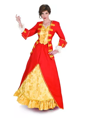 Colonial Madame Marquess 2 Piece Suit Dress Red & Gold Masquerade Costume M/L • $99.98