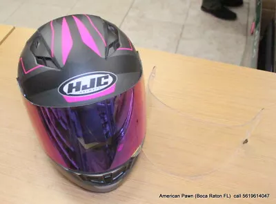  HJC CS-R3 Trion Full Face Motorcycle Helmet Black/Pink Size S Extra Pink Cover • $99