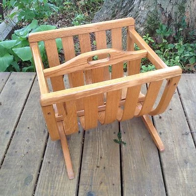 $84 • Buy Golden Oak Magazine Stand Rack Solid Mission Style 17  X 15  X 13  Tall