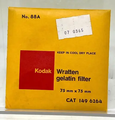 $64.95 • Buy Kodak No 88A Wratten Gelatin IR Infrared Filter