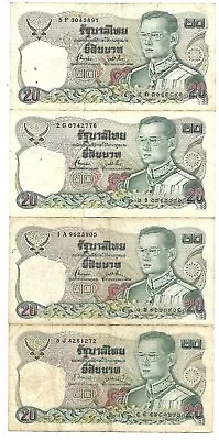 Thailand X 4 X 20 Baht Banknotes • $10