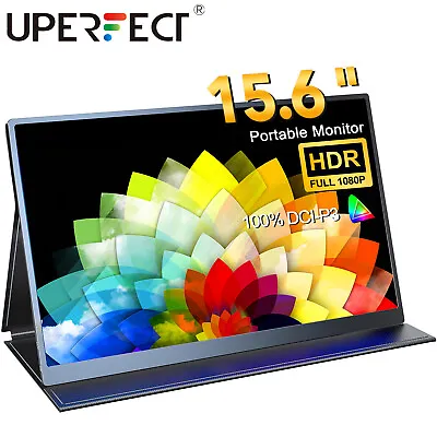 UPERFECT 15.6  QLED Gaming Monitor 1080P PC Screen Portable Monitor USB C HDMI • $218.49