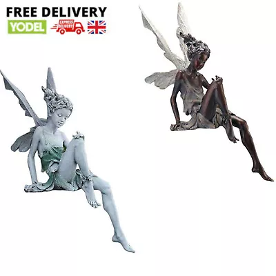 Sitting Garden Ornament Garden Angel Fairy Statue Home Decor Figurine UK • £8.35