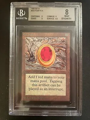 Mox Ruby. Beta Mtg - Freshly Graded BGS 8+++ • $8299.99