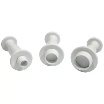 PME Set Of 3 ROUND CIRCLE Plastic Icing Cut Out Plunger Cutter Sugarcraft Cake • £4.99