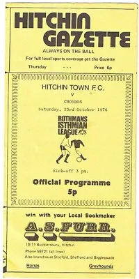 £1.80 • Buy Hitchin Town V Croydon 1976/7