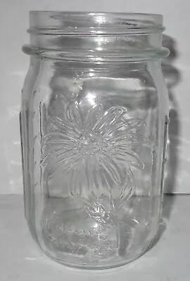 Htf Vintage 1970's Ball Pint Mason Glass Canning Jar Black-eyed Susan Flower • $24.50