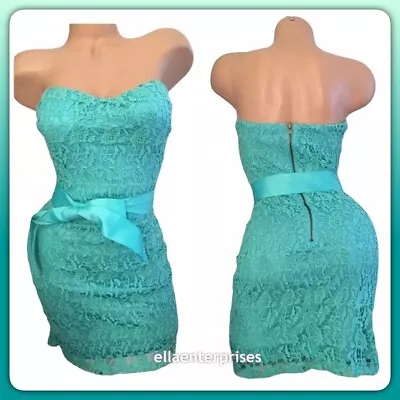 Va Va Voom Seafoam Green Strapless Mini Dress - Medium • $24.99