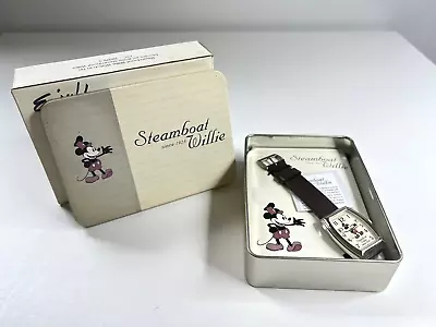 New 2004 Disney Steamboat Willie Mickey Mouse Quartz Watch W/ Collectible Tin • $17.49