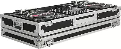 FZBM12W Flight Zone Ata Dj Coffin With Wheels For A 12  Mixer & Two Turntables I • $450.99