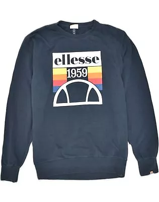 £24.95 • Buy ELLESSE Mens Graphic Sweatshirt Jumper Large Navy Blue Cotton HH07