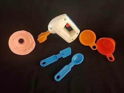Vintage Fisher Price Fun-With-Food Hand Mixer 1987  Icing & Utensils & Meas Cups • $14.99