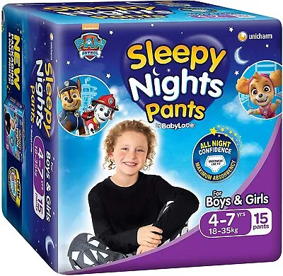 $76.65 • Buy BabyLove SleepyNight Pants, Size 4-7yrs (18-35kg), (4x 15pack) 60 Nappies