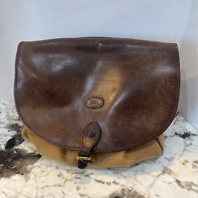 Vintage Mulholland Brothers Land Rover Rugged Heavy Cavas & Leather Storage Bag • $99