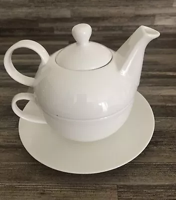 Maxwell Williams Cashmere White Porcelain TEA FOR ONE Set Unused • £12.99