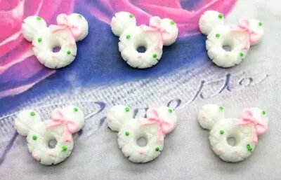 6PC Minnie Mouse Donut Flatback 3D Embellishment Hair Bow Cupcake Topper Crafts  • $7.59