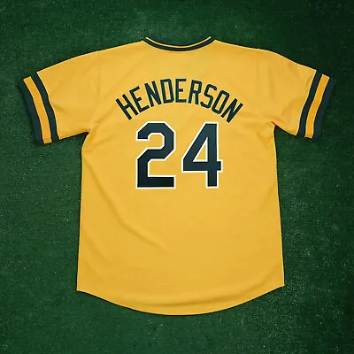 Rickey Henderson Oakland Athletics Gold Throwback Cooperstown Men's Jersey  • $139.99