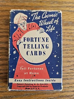 Vintage 1940 Cosmic Wheel Of Life Fortune Telling Cards Made In USA COMPLETE  • $49.99