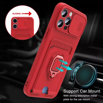 Case For IPhone 15 14 13 12 Pro Max XR 8 7 Magnetic Ring Stand Card Holder Cover • $7.46