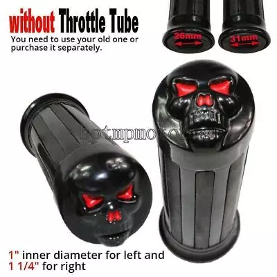 Black Skull 1  Handlebar Hand Grips For Kawasaki Vulcan 900 VN900C Custom • $35.62