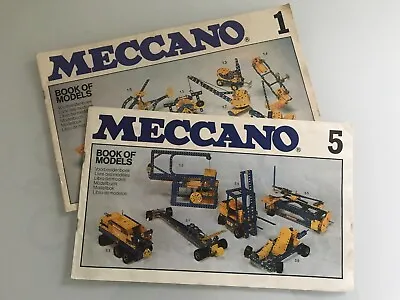 Meccano  Book Of Models  1 And 5  VINTAGE BOOKLETs 1978 Cat# 160043 + 160047 • £7.49