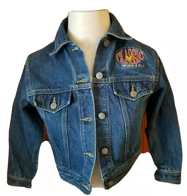 Disney Mickey Jean Jacket Embroidered Mickey Mouse Children's 7/8 Small • $19.95