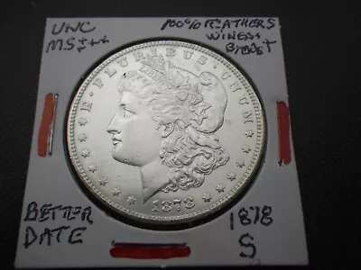 1878s Morgan Silver$-unc-ms++++sharpest Details-complete Breast&chest Feathers! • $175