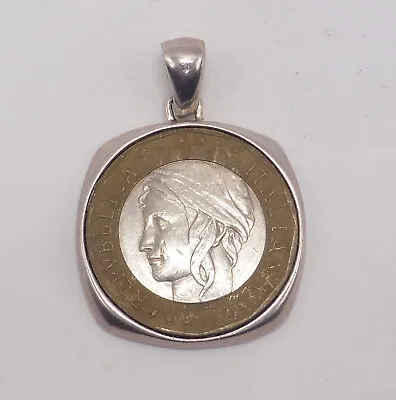 Vintage Milor Sterling Silver 1000 Lire 1997 Coin Italian Pendant Made In Italy • $80