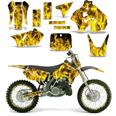 Decal Graphic Kit Suzuki RM 250 RM250 Dirt Bike Backgrounds Deco 96-98 ICE YELLW • $79.95