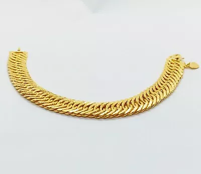 22K Solid Yellow Gold Classic Vintage Centepede Bracelet • $1033.25