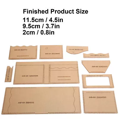 Short Wallet Leather Pattern Design Template DIY Handicraft Acrylic Template AU • $39.20