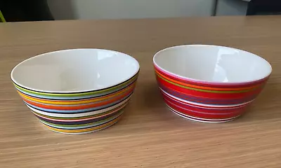 Iittala Pair Of Origo Striped Porcelain Bowls Alfredo Häberli Design Finland • £24