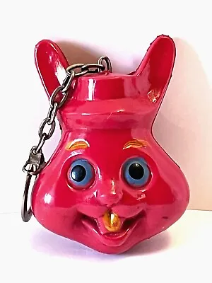 Vintage 1960s Hong Kong Figural Squeeze Rubber Coin Change Purse Rabbit Head • $12