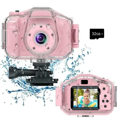 £24.86 • Buy Kids Waterproof HD Digital Video Cameras Portable Toy Child 3-9 Gift 32gb Pink