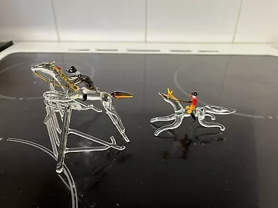 £20 • Buy Vintage Glass Figures Bimini Murano Glass Animal Hunting Scene Horse