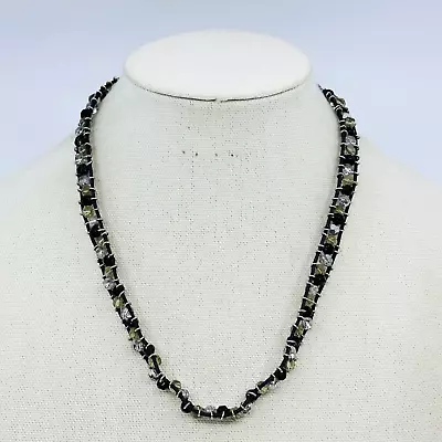 Cookie Lee Necklace Brown Black Beaded Braided Toggle Clasp Costume Jewelry • $4.21