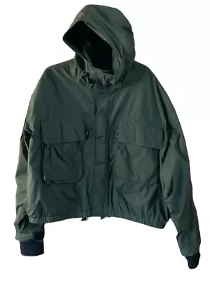 Cabelas Jacket Mens 2XL REG Green Pocket Hooded  Coat Dry Plus • $60