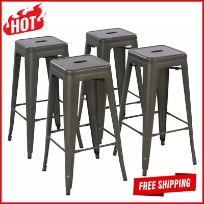 30inch Stackable Metal Stool Backless Bar Counter Stools 300 Lbs Capacity 4 Pack • $96.76