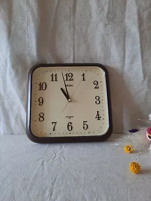 Original Vintage Retro 1970's SEIKO Wall Clock Brown Cream Japan 25cm Old Rare  • £55