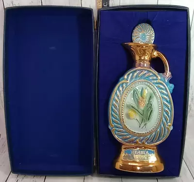 Vintage Jim Beam 1973 Tulip Kentucky Bourbon Whiskey 175 Month Decanter Boxed • $22.47