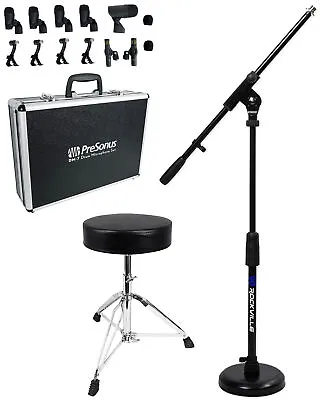 PRESONUS DM-7 Seven-Piece Drum Microphone Kit 7 Drum Mics W/ Case++Stand+Throne • $306.94
