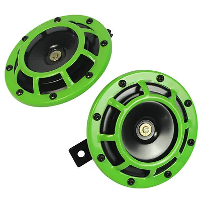 Lime Green Super Loud Two Electric Blast Tone Horn Motorcycle Chopper 12v • $18.96