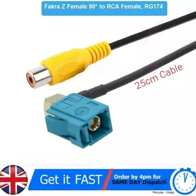 Fakra Female 90° To RCA Camera GPS Connector Adapter Rear Parking  Conversion  • £8.99