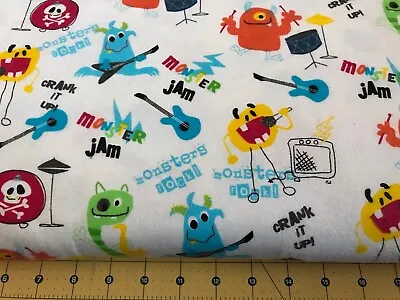 Monster Jam Flannel Fabric Sold By The Yard #1000 • $5.39