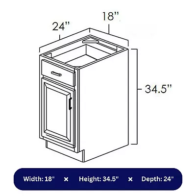 Kitchen Cabinet Aspen White Shaker 12  Base Cabinet 1 Door 1 Drawer  (ASP-B12) • $260.37