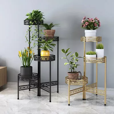 Flower Pot Plant Floor Stand Ladder Shelf Display Rack Balcony Garden Decoration • £18.95