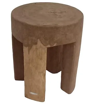 POLS POTTEN Brown Solid Stool Chair 4 Square Leg Wood Stool NEW RRP 385 • £146.30